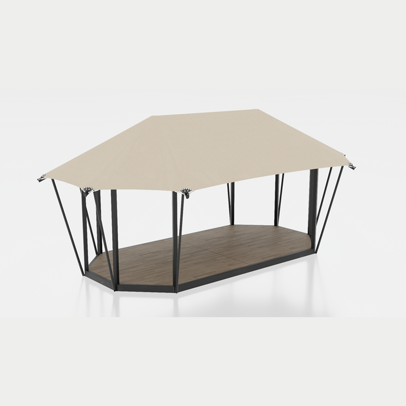 Carregue imagem no visualizador da galeriaTenda hexagonal de vidro de alta qualidade, impermeável, resistente ao sol, com isolamento térmico, adequada para uso externo.
