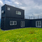 Casas de contêineres marítimos com três quartos