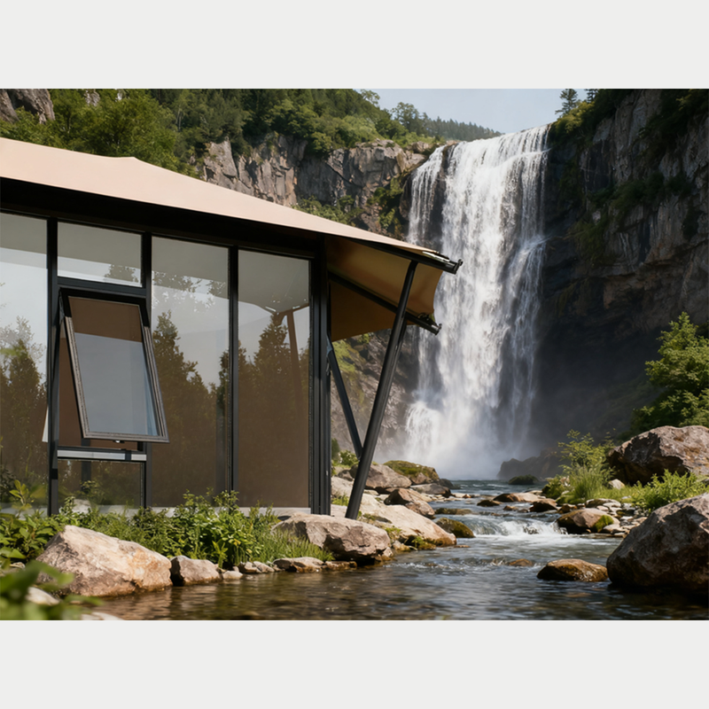 Carregue imagem no visualizador da galeriaTenda hexagonal de vidro de alta qualidade, impermeável, resistente ao sol, com isolamento térmico, adequada para uso externo.
