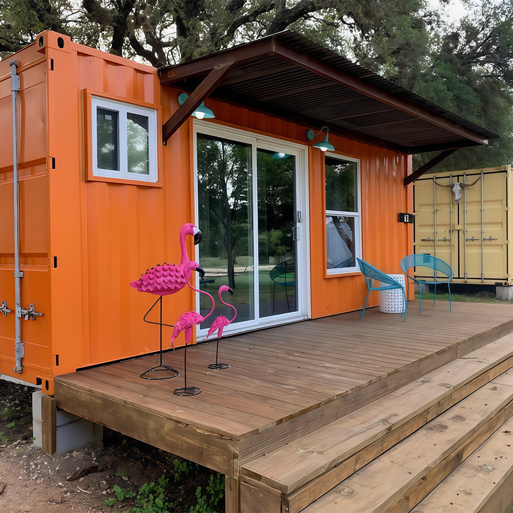 Casa modular de aço dobrável em contêiner de 20 pés