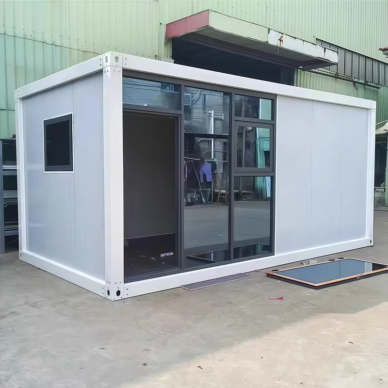 Carregue imagem no visualizador da galeriaCasa pré-fabricada modular destacável em contêiner com quarto e banheiro.
