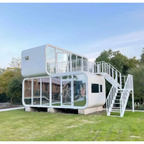 Casas pré-fabricadas em contêineres de aço com design moderno e personalizáveis, além de armazéns tipo cabine da Apple.