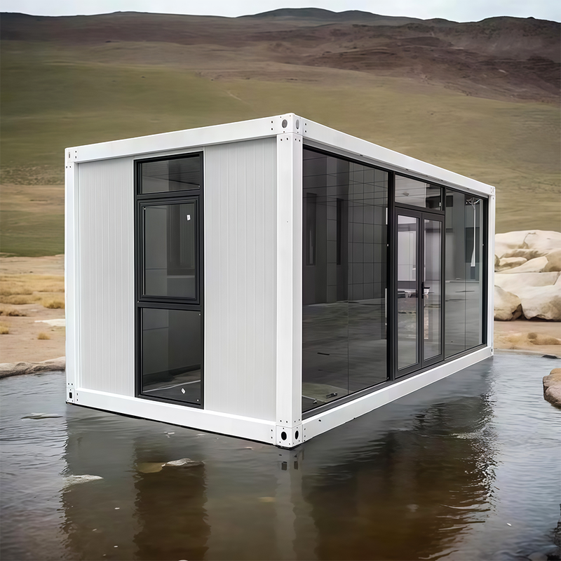 Carregue imagem no visualizador da galeriaCasa pré-fabricada modular destacável em contêiner com quarto e banheiro.
