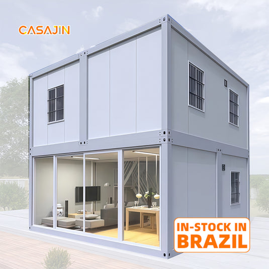 Casas de luxo feitas de contêineres marítimos e casas compactas sobre rodas.