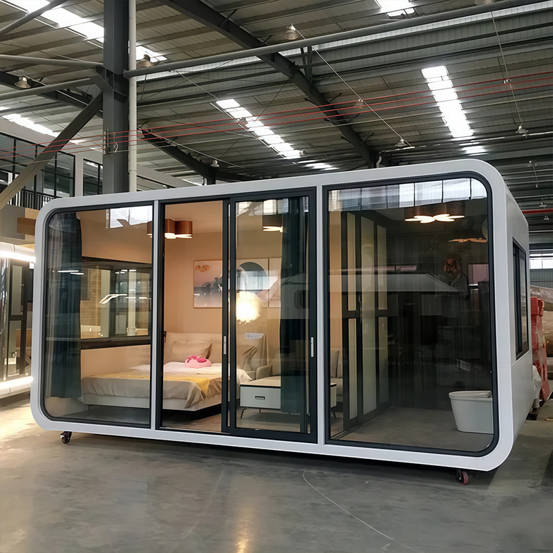 Carregue imagem no visualizador da galeriaCasas pré-fabricadas em contêineres de aço com design moderno e personalizáveis, além de armazéns tipo cabine da Apple.
