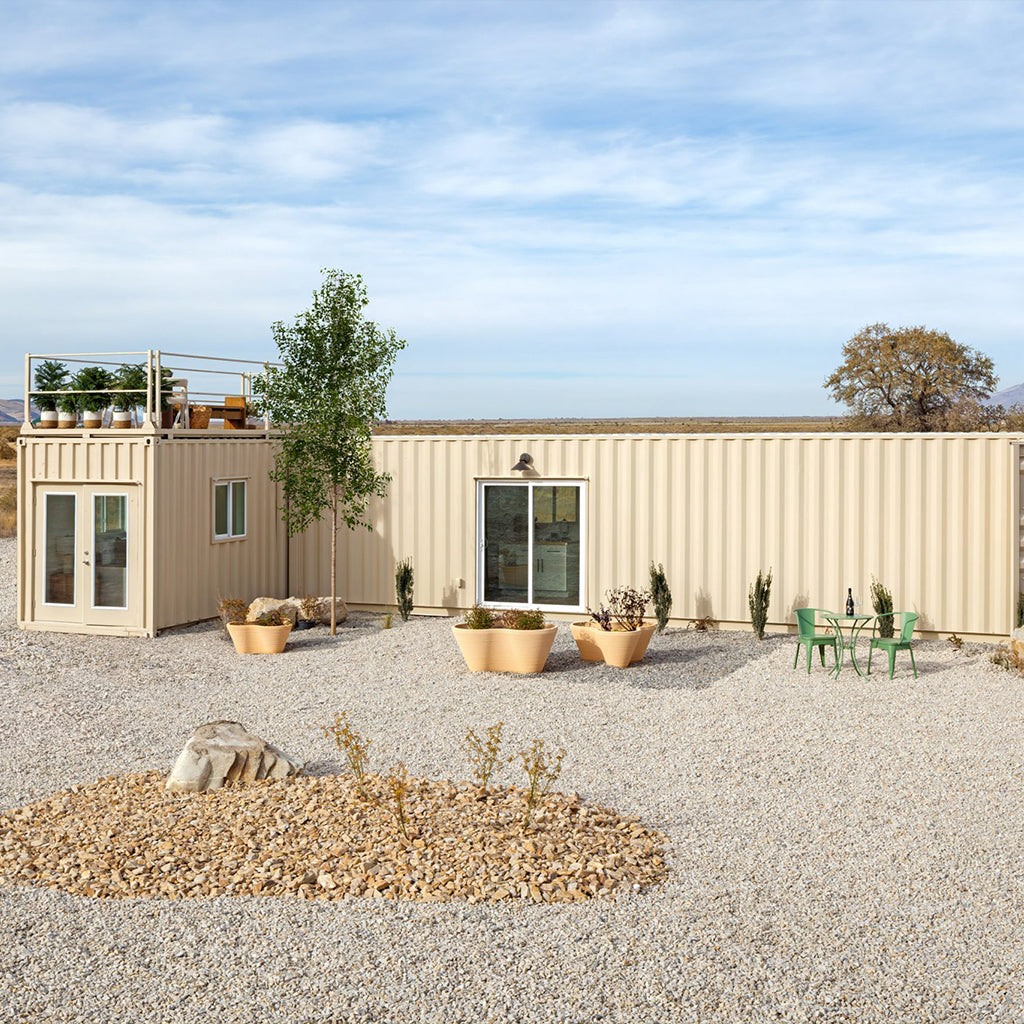 Casas de contêineres marítimos com três quartos