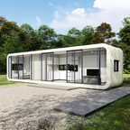 Vilas pré-fabricadas de luxo em aço leve e armazéns de maçãs para uso como hotéis de férias com escritórios.