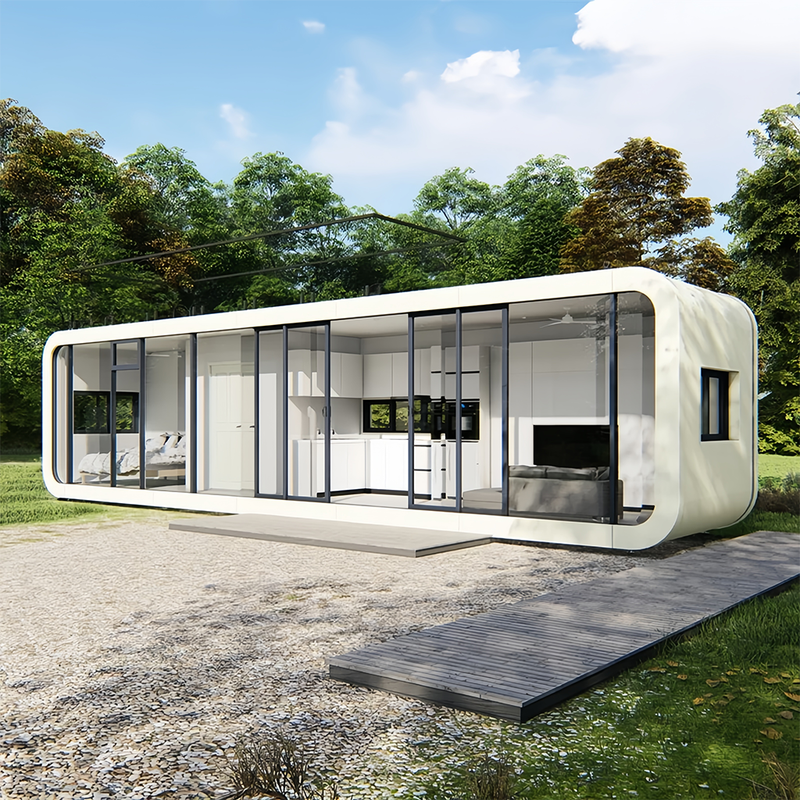 Carregue imagem no visualizador da galeriaVilas pré-fabricadas de luxo em aço leve e armazéns de maçãs para uso como hotéis de férias com escritórios.
