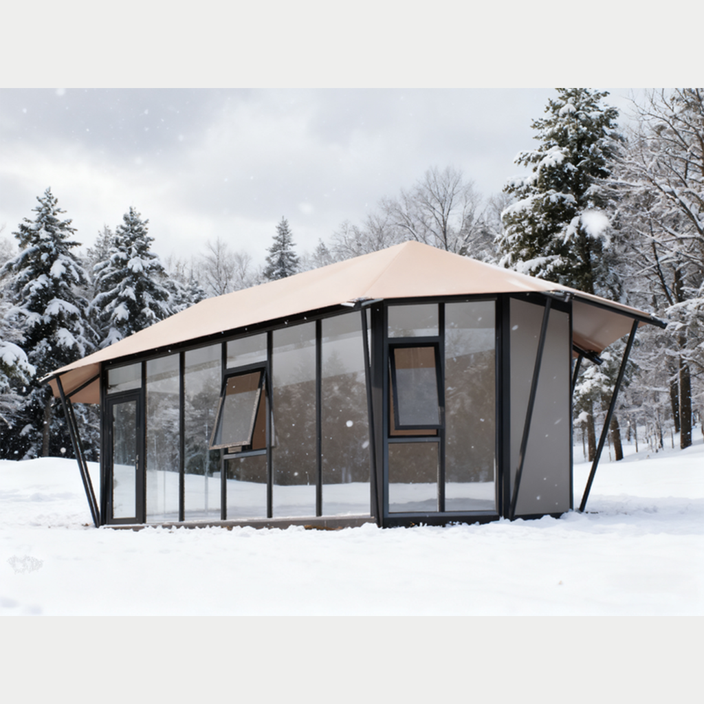 Tenda hexagonal de vidro de alta qualidade, impermeável, resistente ao sol, com isolamento térmico, adequada para uso externo.