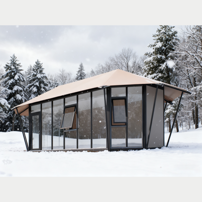 Carregue imagem no visualizador da galeriaTenda hexagonal de vidro de alta qualidade, impermeável, resistente ao sol, com isolamento térmico, adequada para uso externo.
